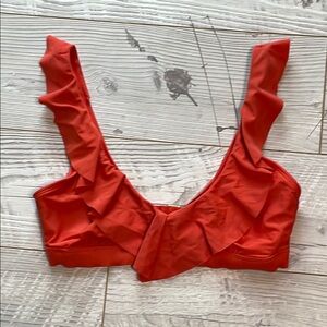 Time and Tru Bold Red Swimwear Top